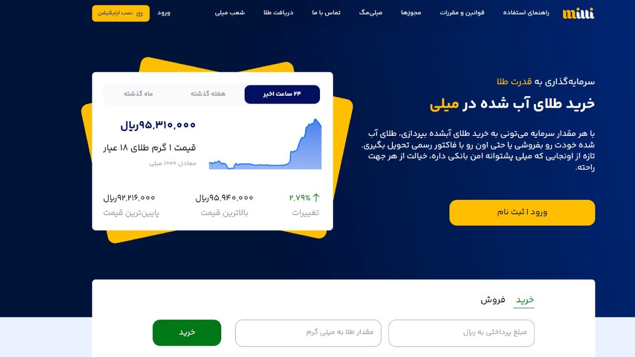 معرفی میلی مرجع معتبر خرید و فروش آنلاین طلا آبشده
