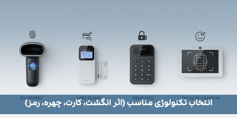 انتخاب تکنولوژی مناسب (اثر انگشت، کارت، چهره، رمز)