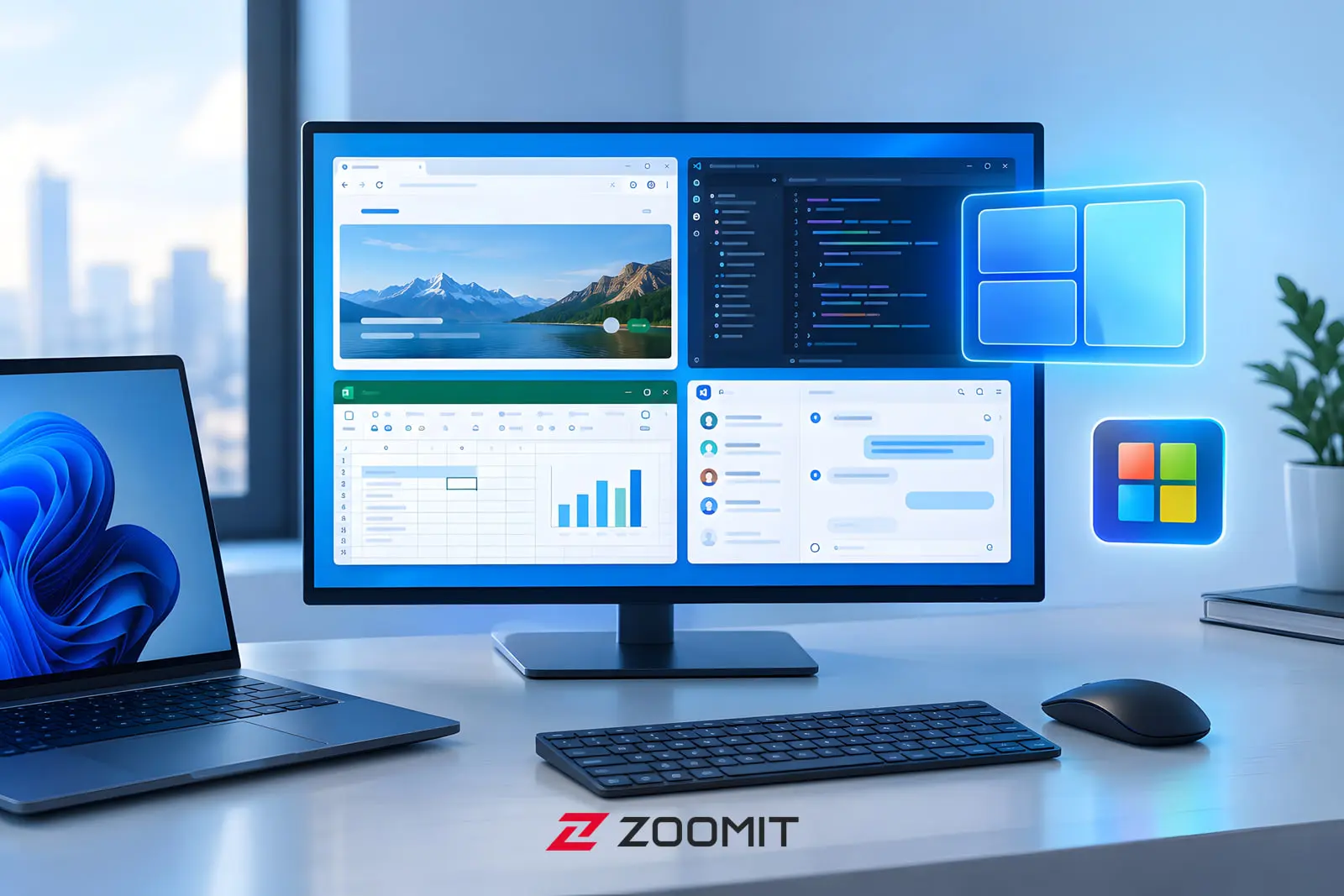 آموزش مدیریت پنجرهها در ویندوز ۱۱ با FancyZones پاورتویز